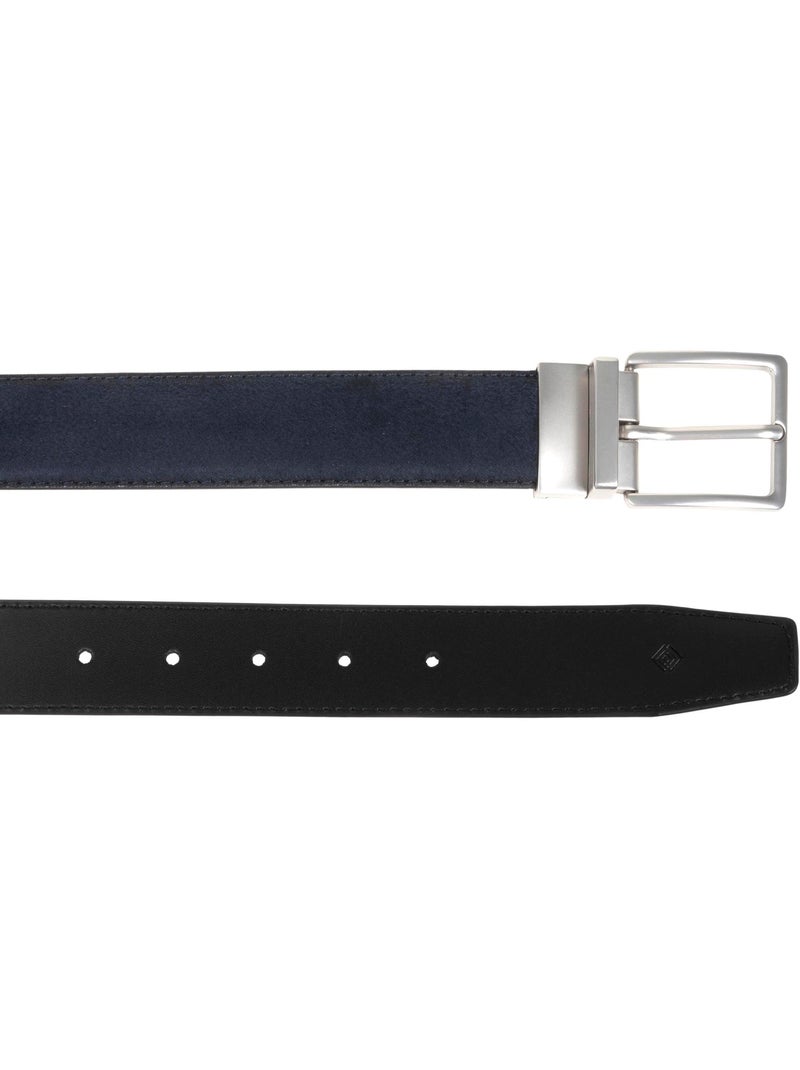 Ceinture cuir et synthétique réversible homme isotoner Noir Bleu marine Noir - Kiabi