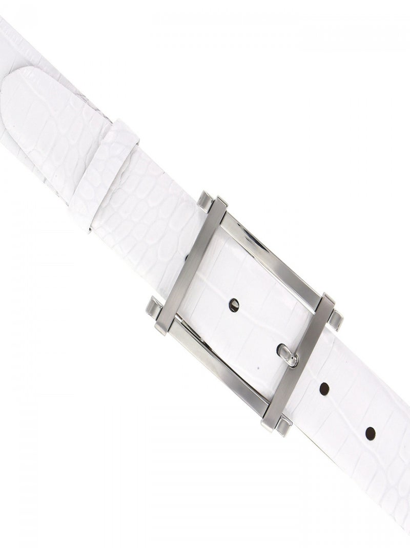 Ceinture cuir EZIO Blanc - Kiabi