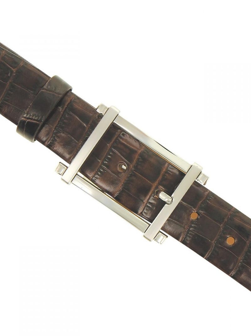 Ceinture cuir GINO Marron - Kiabi