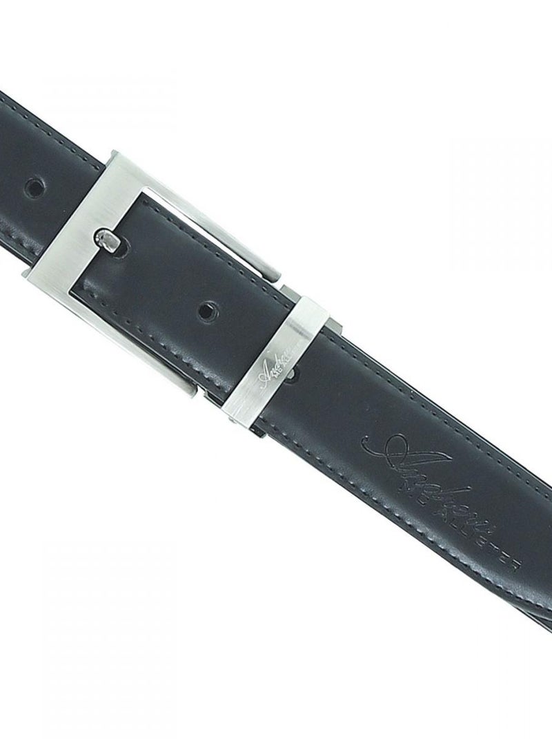 Ceinture cuir JOHN Noir - Kiabi