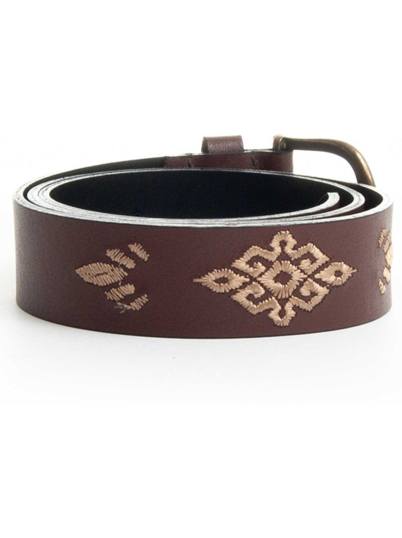 Ceinture Cuir Naturel Purapiel Marron - Kiabi
