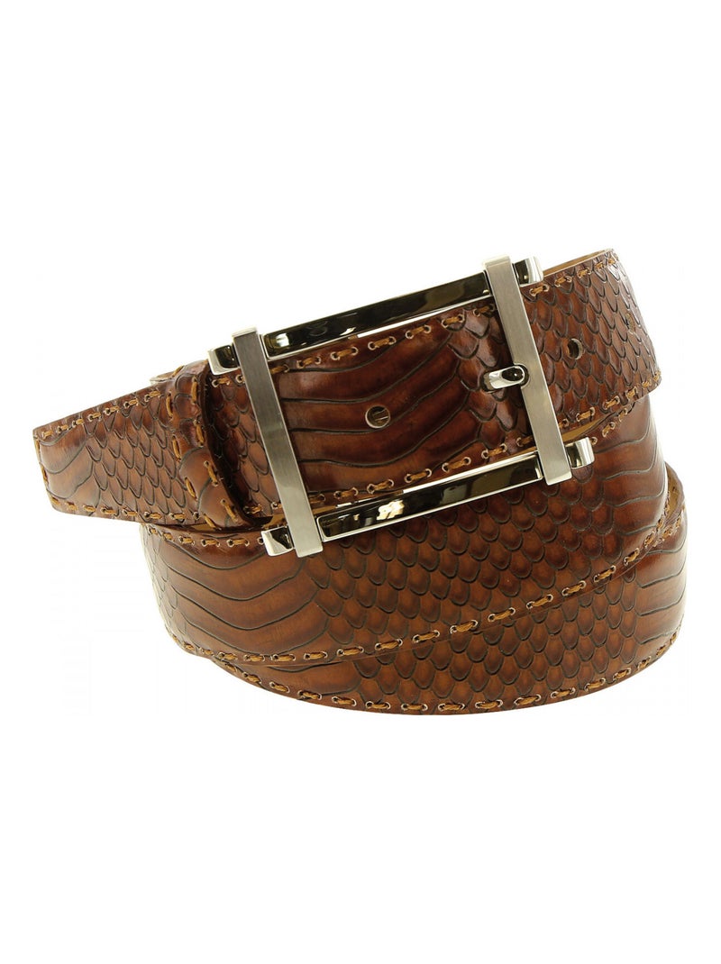 Ceinture cuir PIO Marron - Kiabi