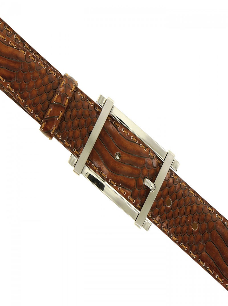 Ceinture cuir PIO Marron - Kiabi