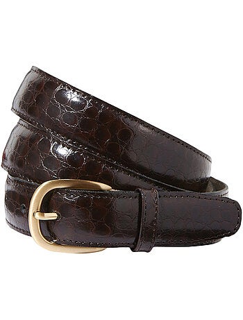 Ceinture cuir réglable aspect croco - DAXON