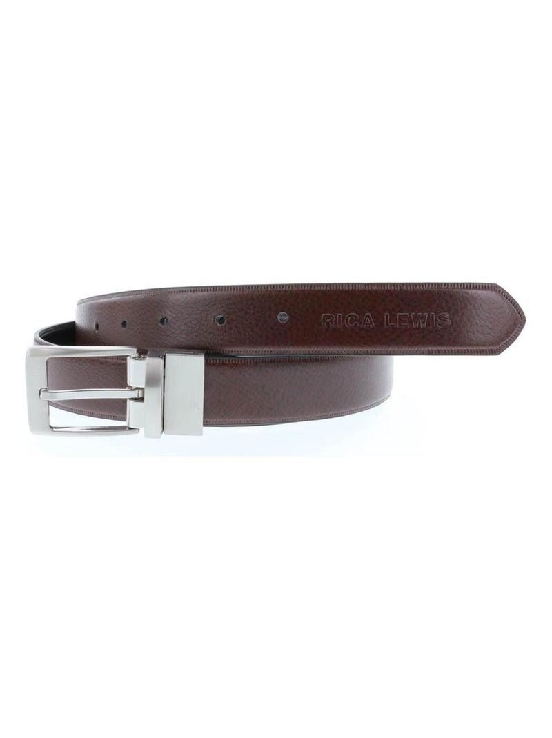 Ceinture cuir réversible 'Rica Lewis' Noir Marron - Kiabi