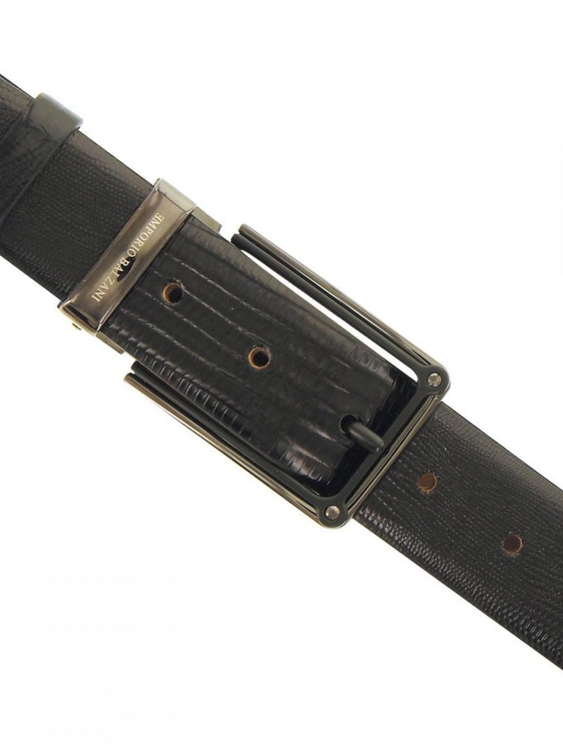 Ceinture cuir SNAKE Noir - Kiabi