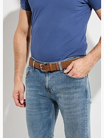 Ceinture cuir suédé et boucle métallisée - AFIBEL