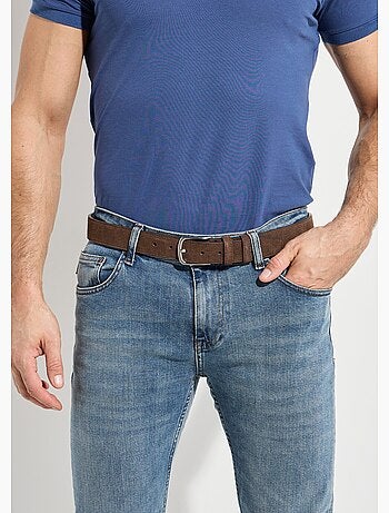 Ceinture cuir suédé et boucle métallisée - AFIBEL