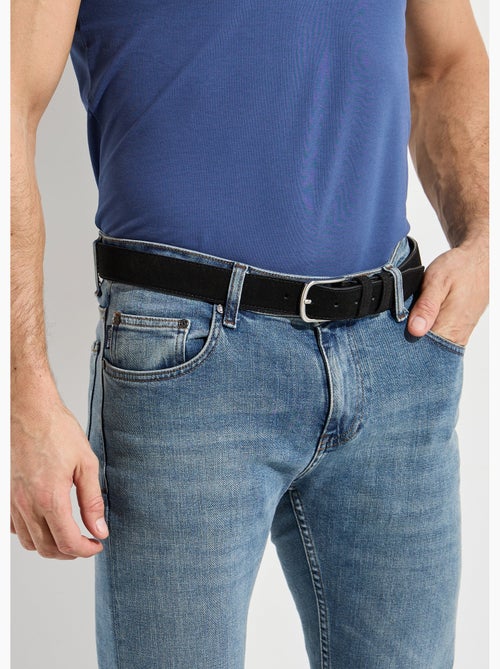Ceinture cuir suédé et boucle métallisée - AFIBEL - Kiabi