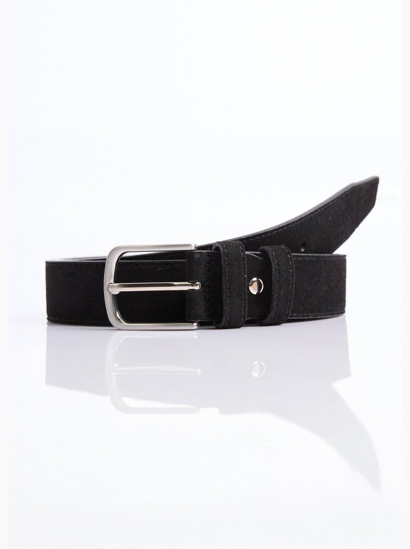 Ceinture cuir suédé et boucle métallisée - AFIBEL Noir - Kiabi