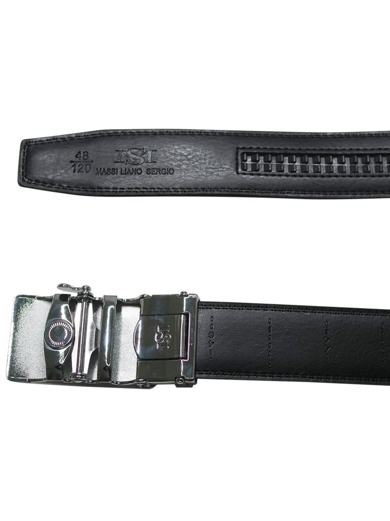 Ceinture cuir VALENTIN Bleu - Kiabi