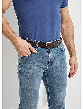 Ceinture cuir véritable, boucle métal - AFIBEL