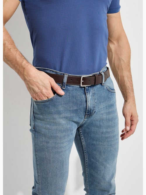 Ceinture cuir véritable, boucle métal - AFIBEL - Kiabi