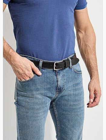 Ceinture cuir véritable, boucle métal - AFIBEL