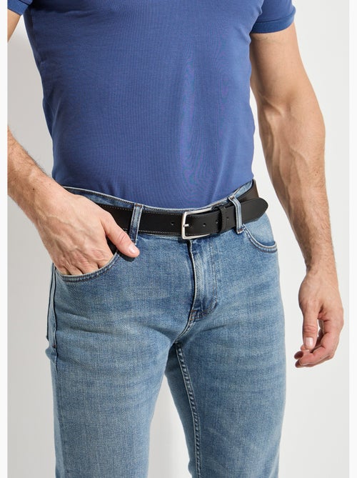 Ceinture cuir véritable, boucle métal - AFIBEL - Kiabi