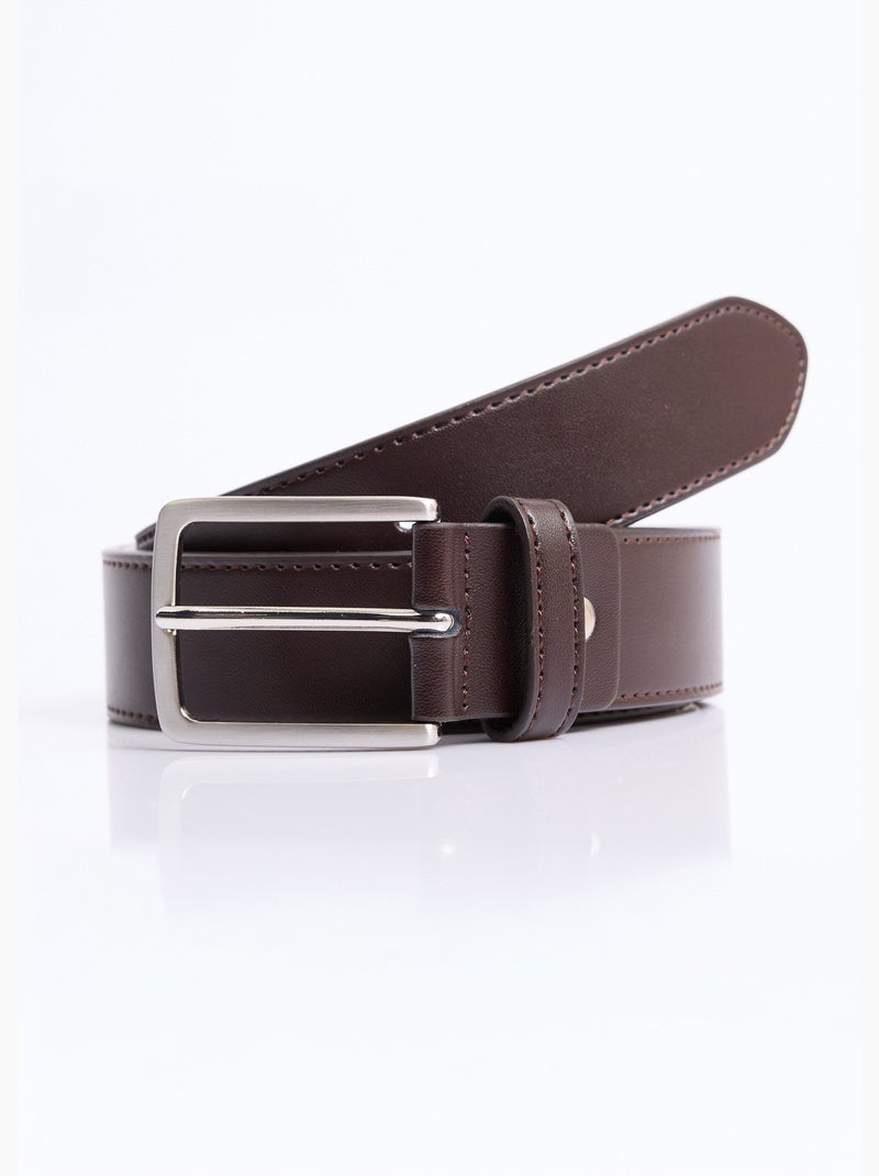 Ceinture cuir véritable, boucle métal - AFIBEL Noir - Kiabi