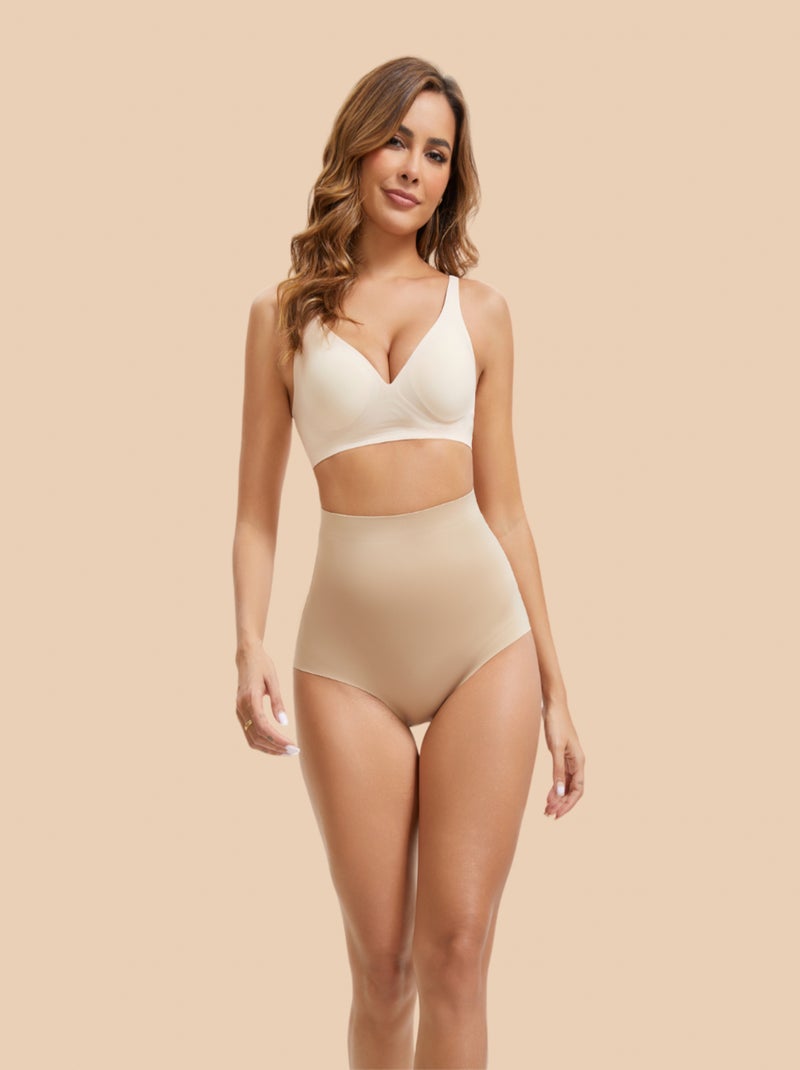 Ceinture de mise en forme haute invisible découpée au laser magique Beige - Kiabi