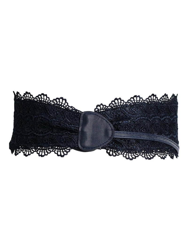 Ceinture dentelle BARIZA – style bohème élégant Bleu marine - Kiabi