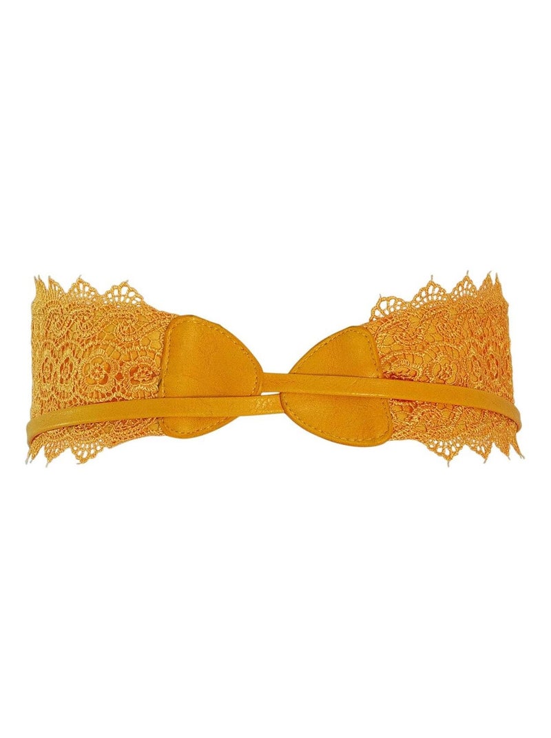 Ceinture dentelle BARIZA – style bohème élégant Jaune - Kiabi