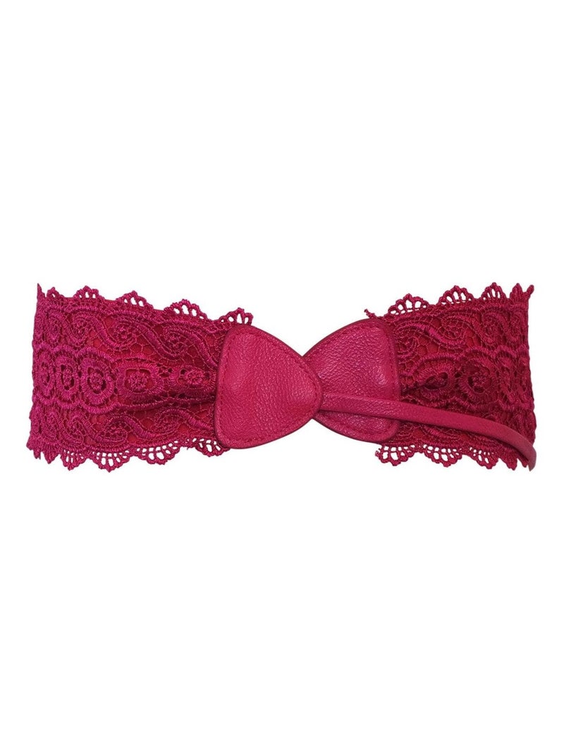 Ceinture dentelle BARIZA – style bohème élégant Rose fushia - Kiabi