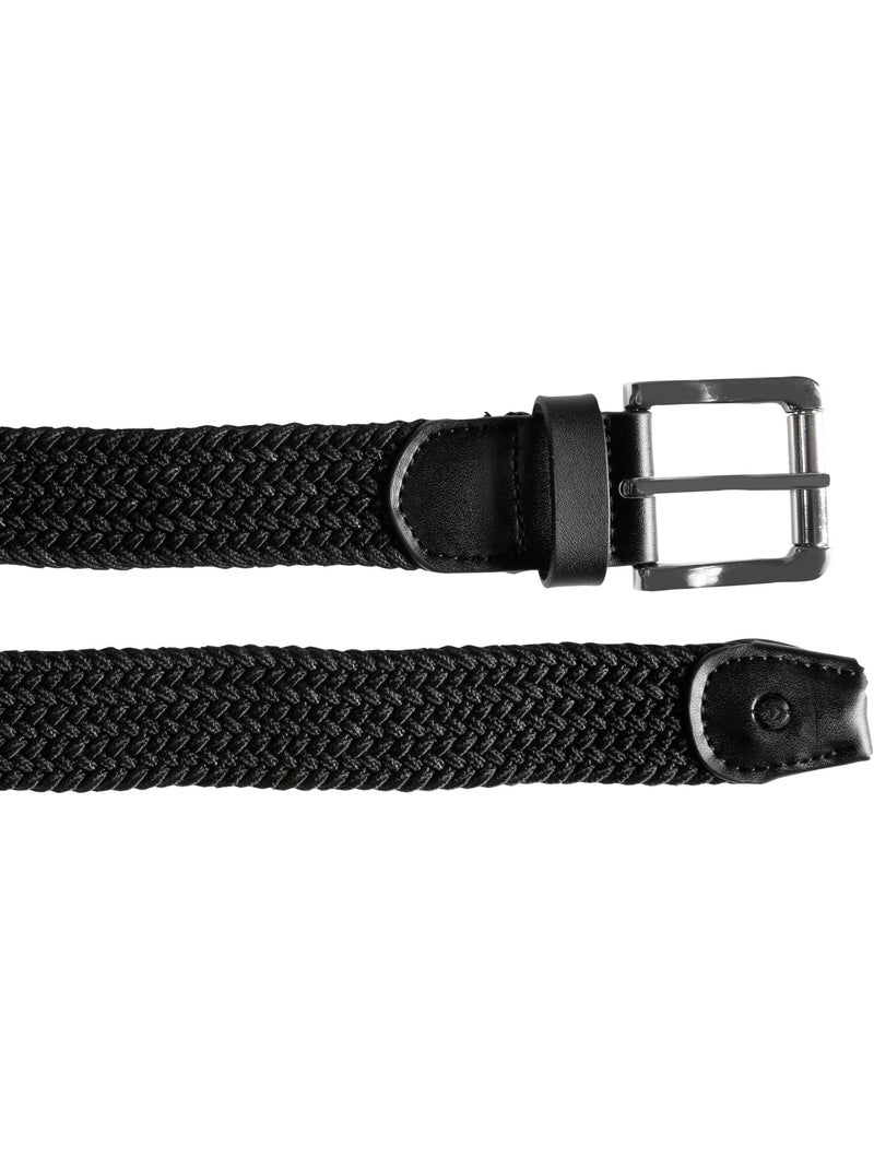 Ceinture détail cuir homme Noir - Kiabi