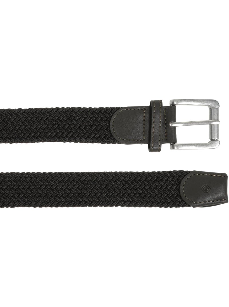 Ceinture détail cuir homme Vert kaki - Kiabi