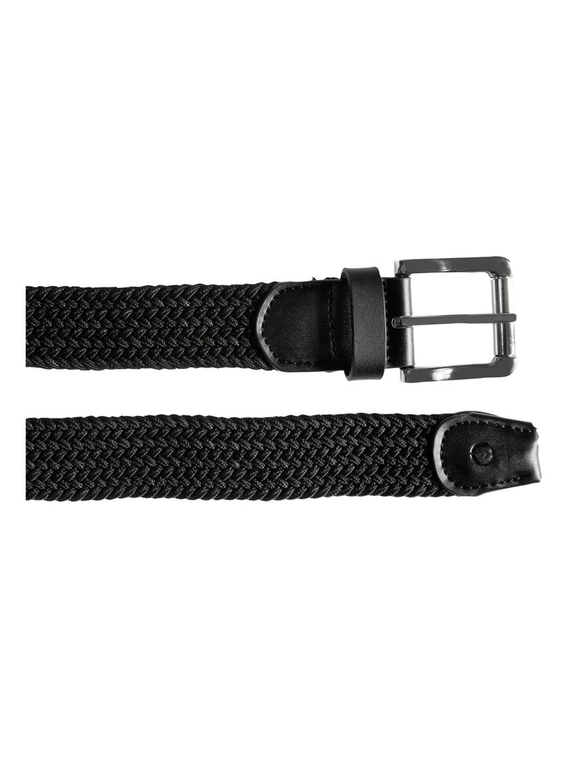 Ceinture détail cuir Noir - Kiabi