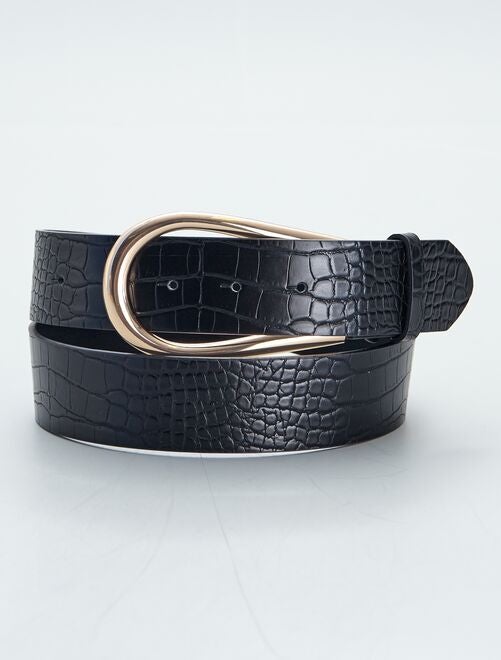Ceinture Femme Skinny Cloutée Orange - Taille L - Matière Simili Cuir