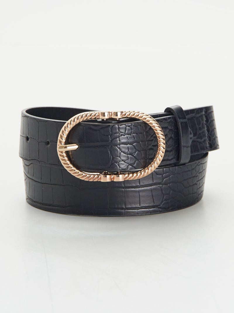 Ceinture effet 'croco' Noir - Kiabi