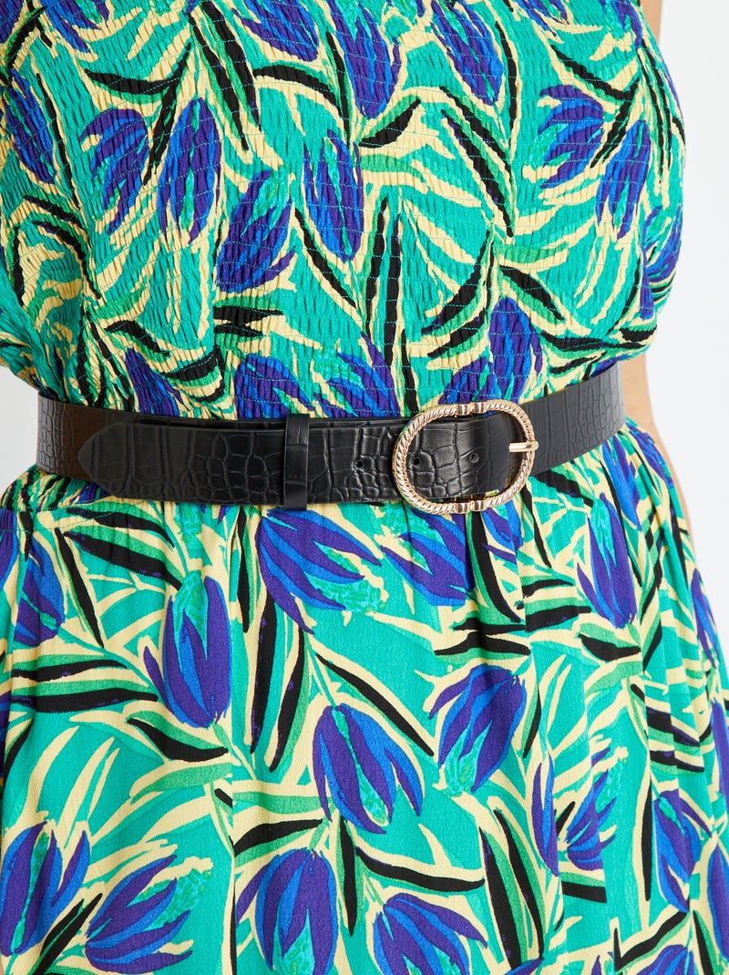Ceinture effet 'croco' Noir - Kiabi