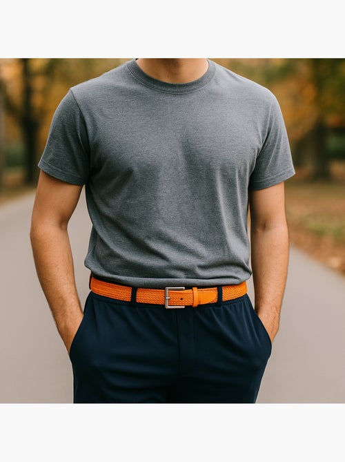 Ceinture Élastique 3 cm – Finition Cuir Synthétique ajustable - Kiabi