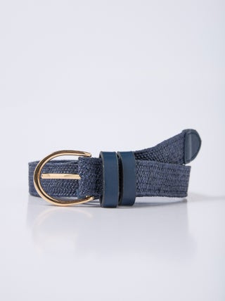 Ceinture élastique aspect paille, boucle métal