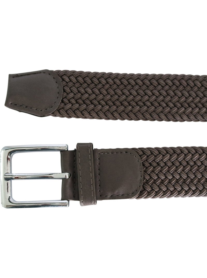 Ceinture élastique tressée Taupe - Kiabi