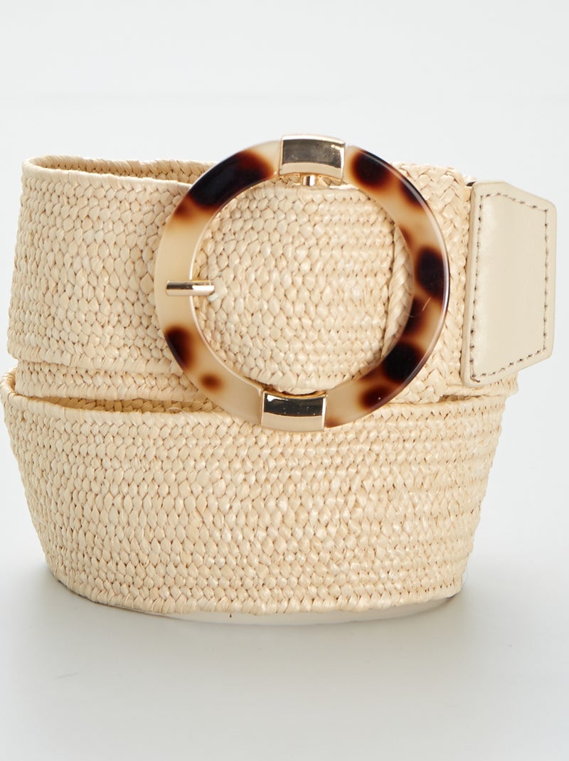 Ceinture élastiquée beige - Kiabi
