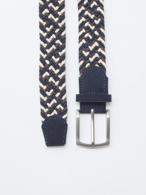 Ceinture élastiquée tressée bicolore - Kiabi