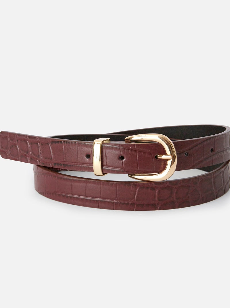 Ceinture embossée motif animalier - Damart Bordeaux - Kiabi