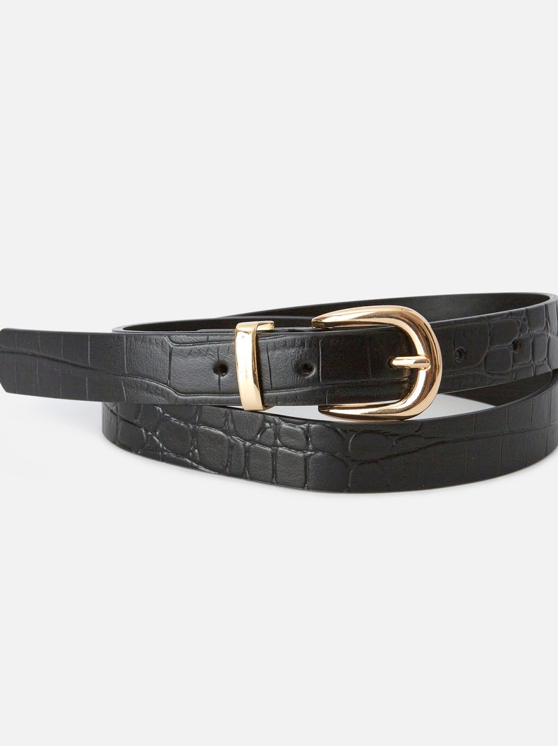 Ceinture embossée motif animalier - Damart Noir - Kiabi