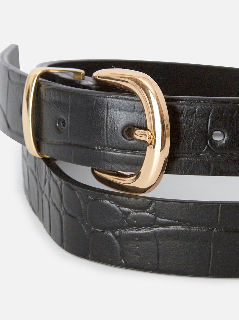 Ceinture embossée motif animalier - Damart Noir - Kiabi