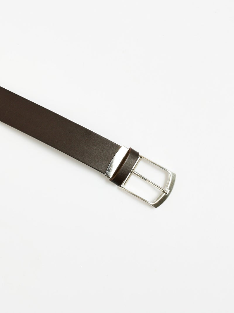 Ceinture en croûte de cuir - Afibel Marron - Kiabi