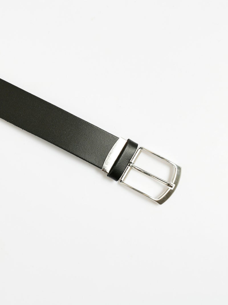 Ceinture en croûte de cuir - Afibel Noir - Kiabi