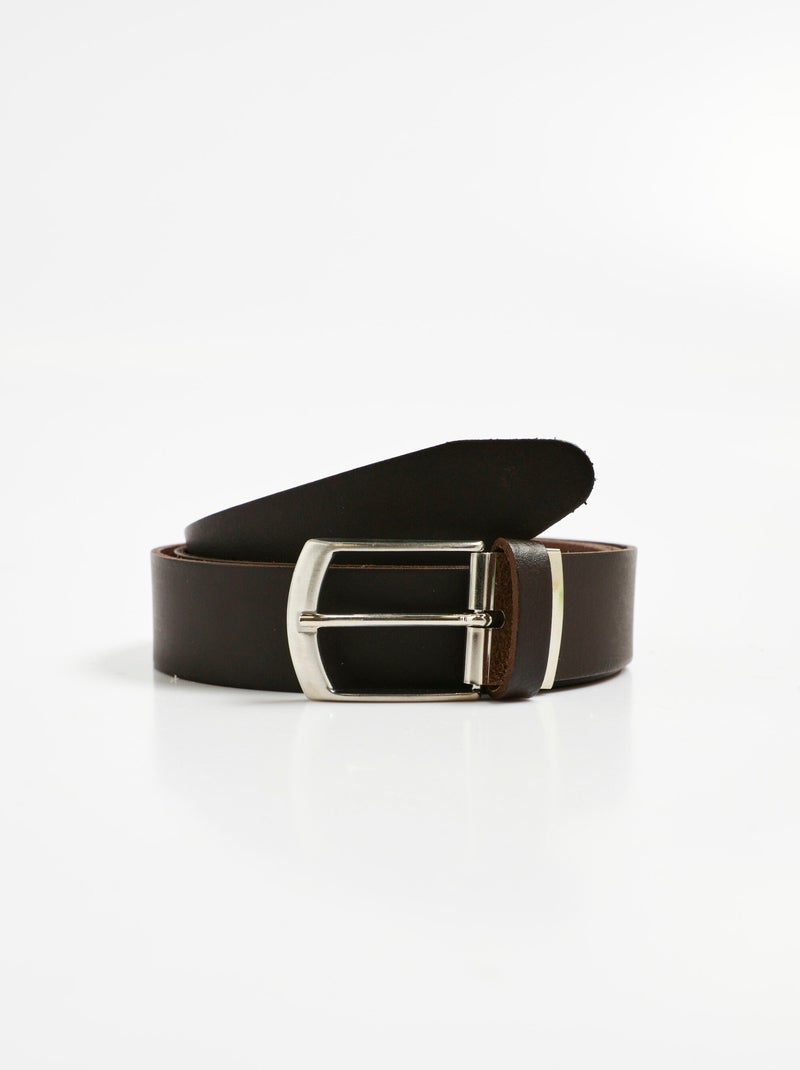 Ceinture en croûte de cuir Marron - Kiabi