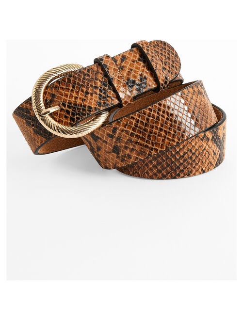 Ceinture en croûte de cuir motif animalier - Damart - Kiabi