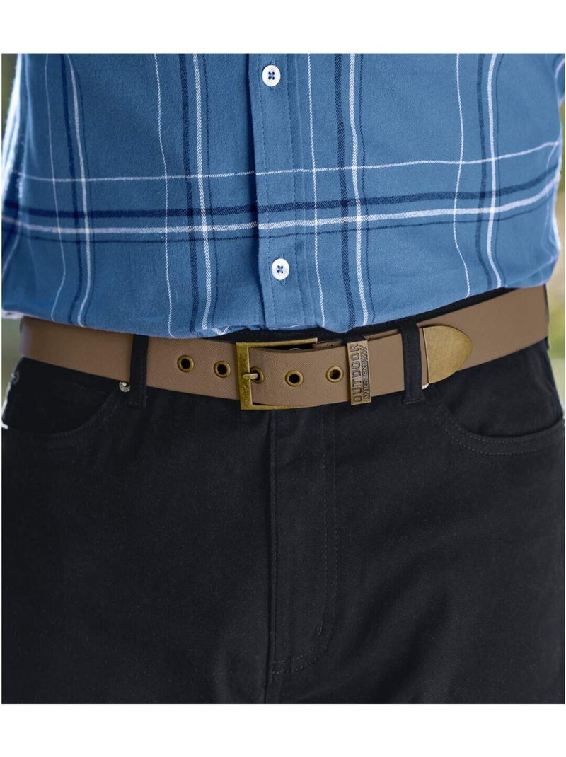 Ceinture en Croûte de Cuir Outdoor  - ATLAS FOR MEN Marron - Kiabi