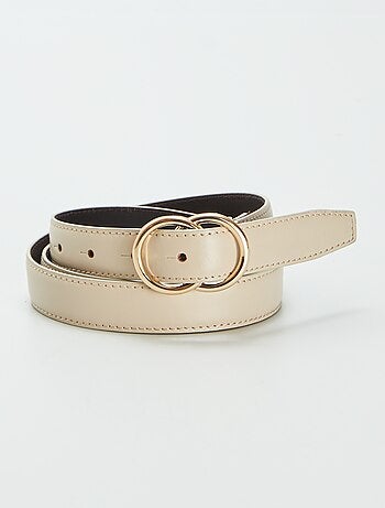 Ceinture Cuir Élastique Beige - Tendance Femme | SAORI Boutique