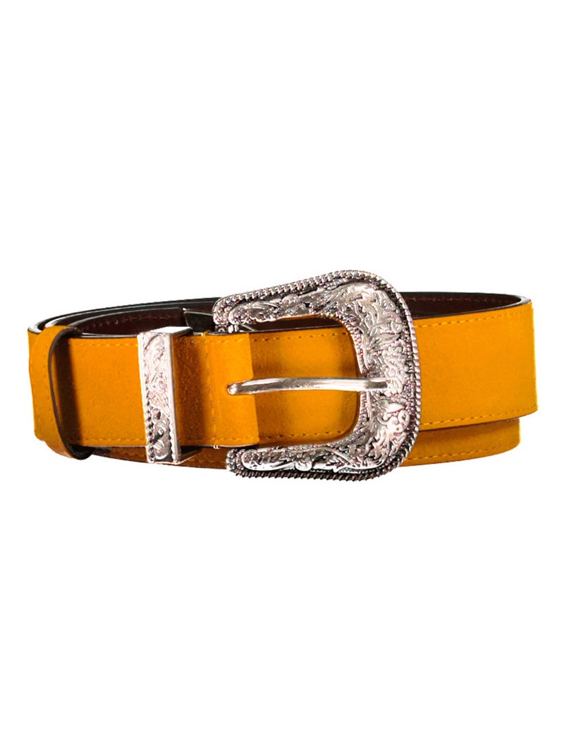 Ceinture en cuir 'Deeluxe' Jaune clair - Kiabi