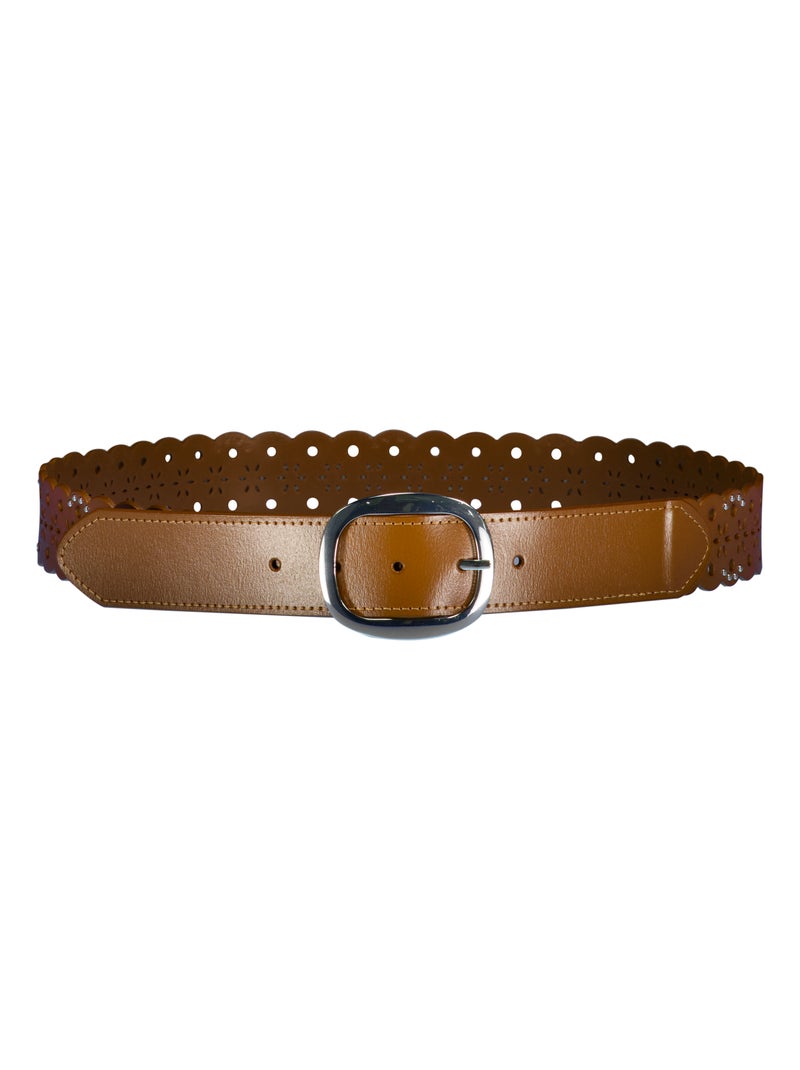 Ceinture en cuir 'Deeluxe' Marron cappuccino - Kiabi
