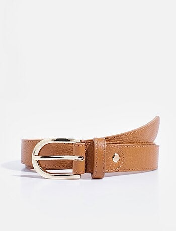Ceinture en cuir grainé boucle métal
