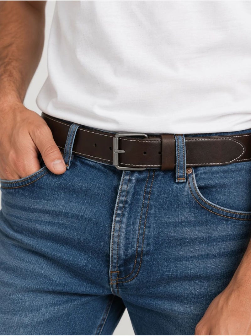 Ceinture en cuir homme 'deeluxe' Marron - Kiabi