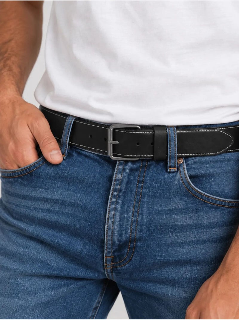 Ceinture en cuir homme 'deeluxe' Noir - Kiabi