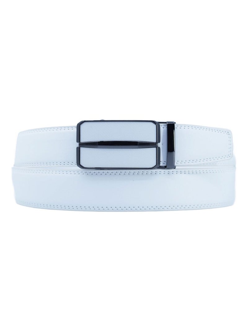 Ceinture en cuir Kebello Blanc - Kiabi